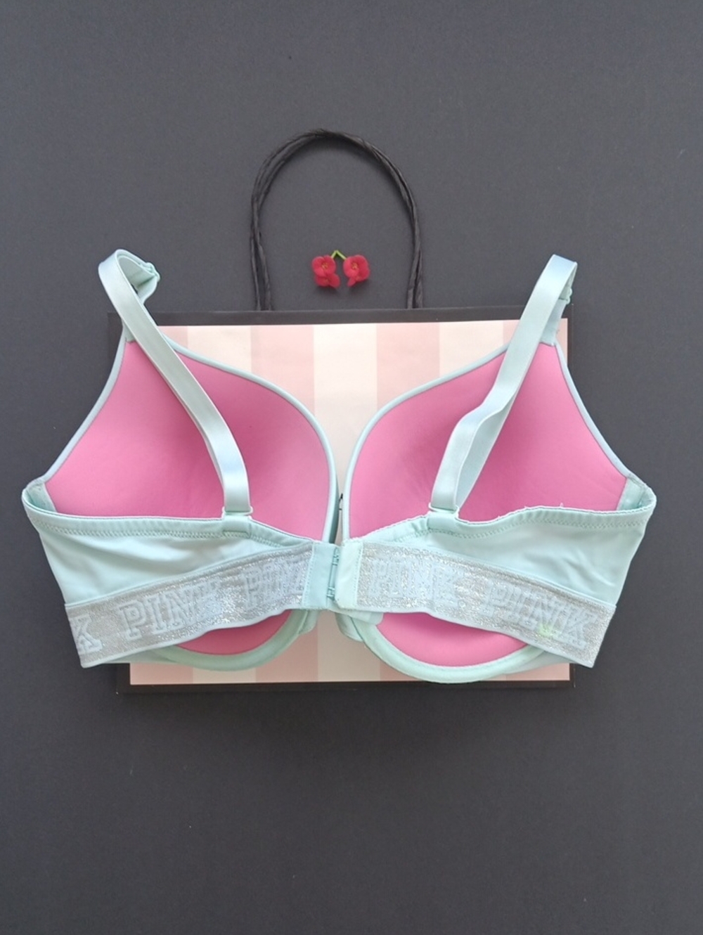Victoria Secret Pink Light Blue Padded Wear Everywhere Push-up Size 36DD - Picture 6 of 8